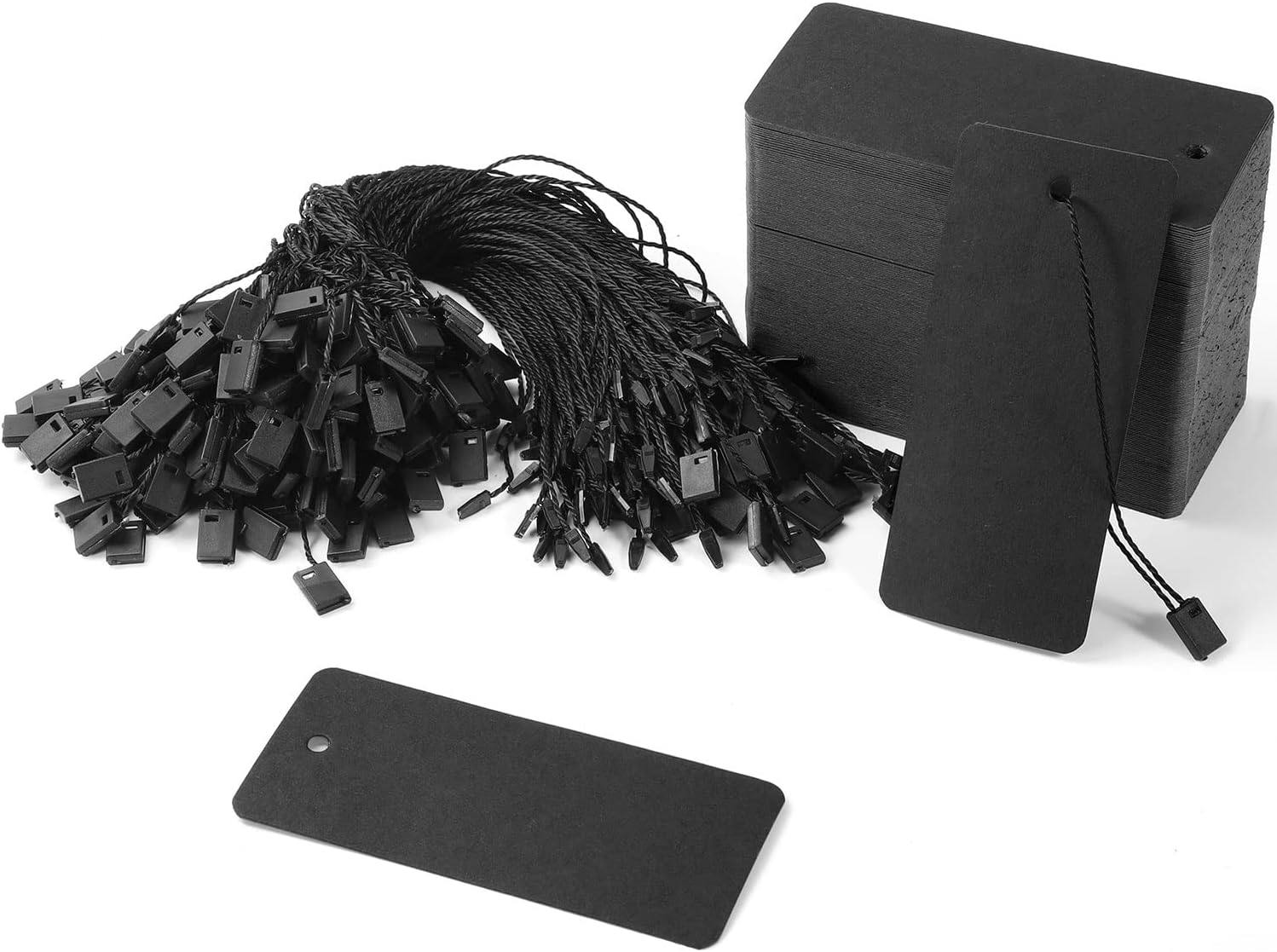 Art Craft In Paper - 200 Black Paper Clothing Tags with