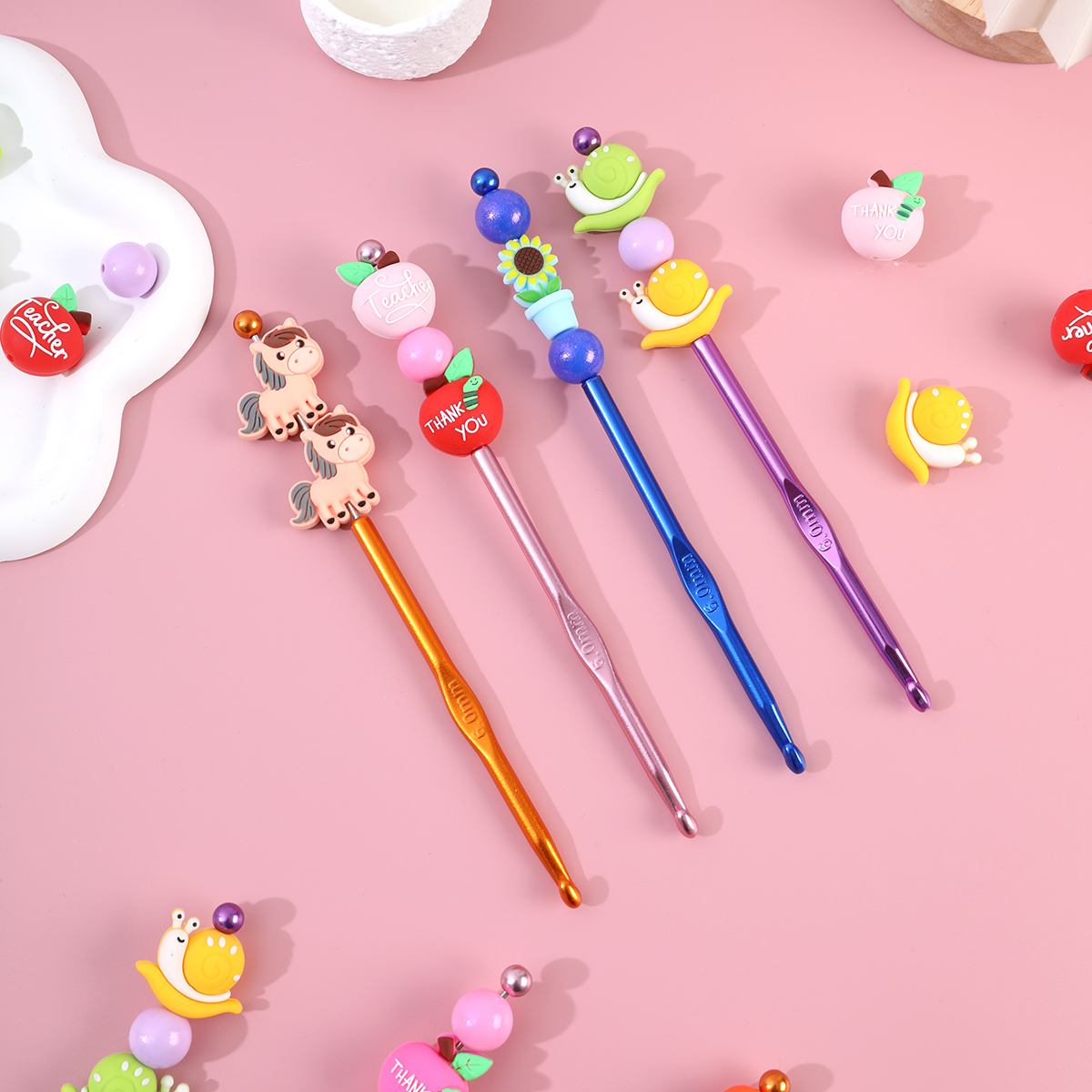 Crochet Hook Set - 4pcs Crochet Hooks Set Cartoon Knitting