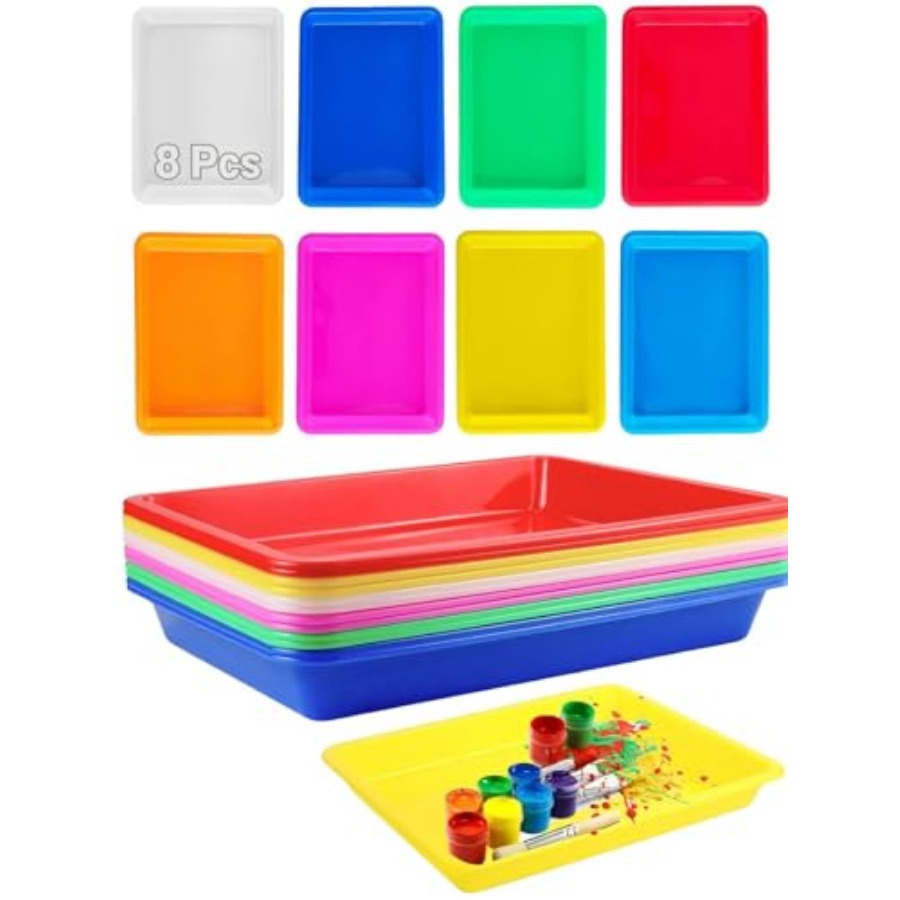 School Of Art X Craft - 8 Pack Plastic Art Trays 10.9''
