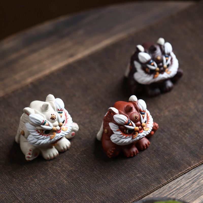 Art Craft Lion - Purple Clay Awakening Lion Tea Pet