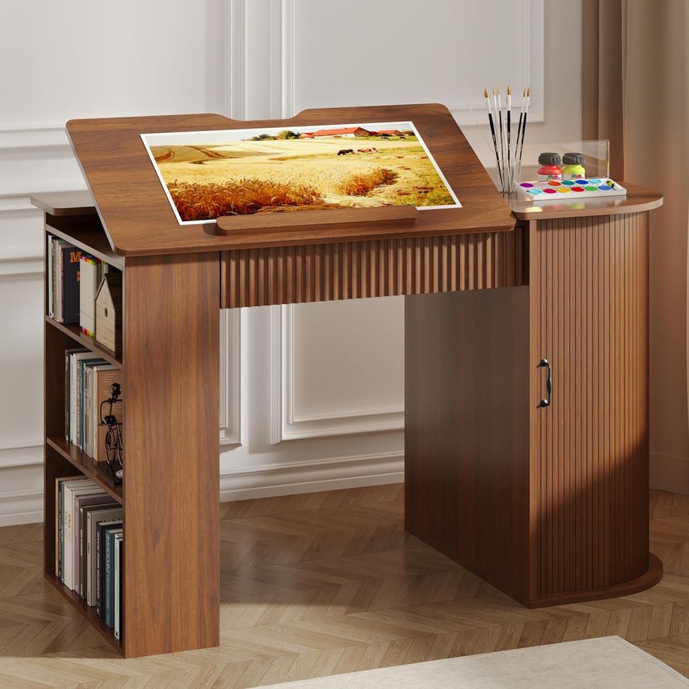 Art & Craft Paper Ideas - Storage Cabinet Desk with Shelves for