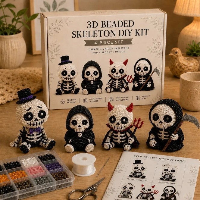 Art Craft Easter - 3D Beaded Skeleton DIY Kit Creative