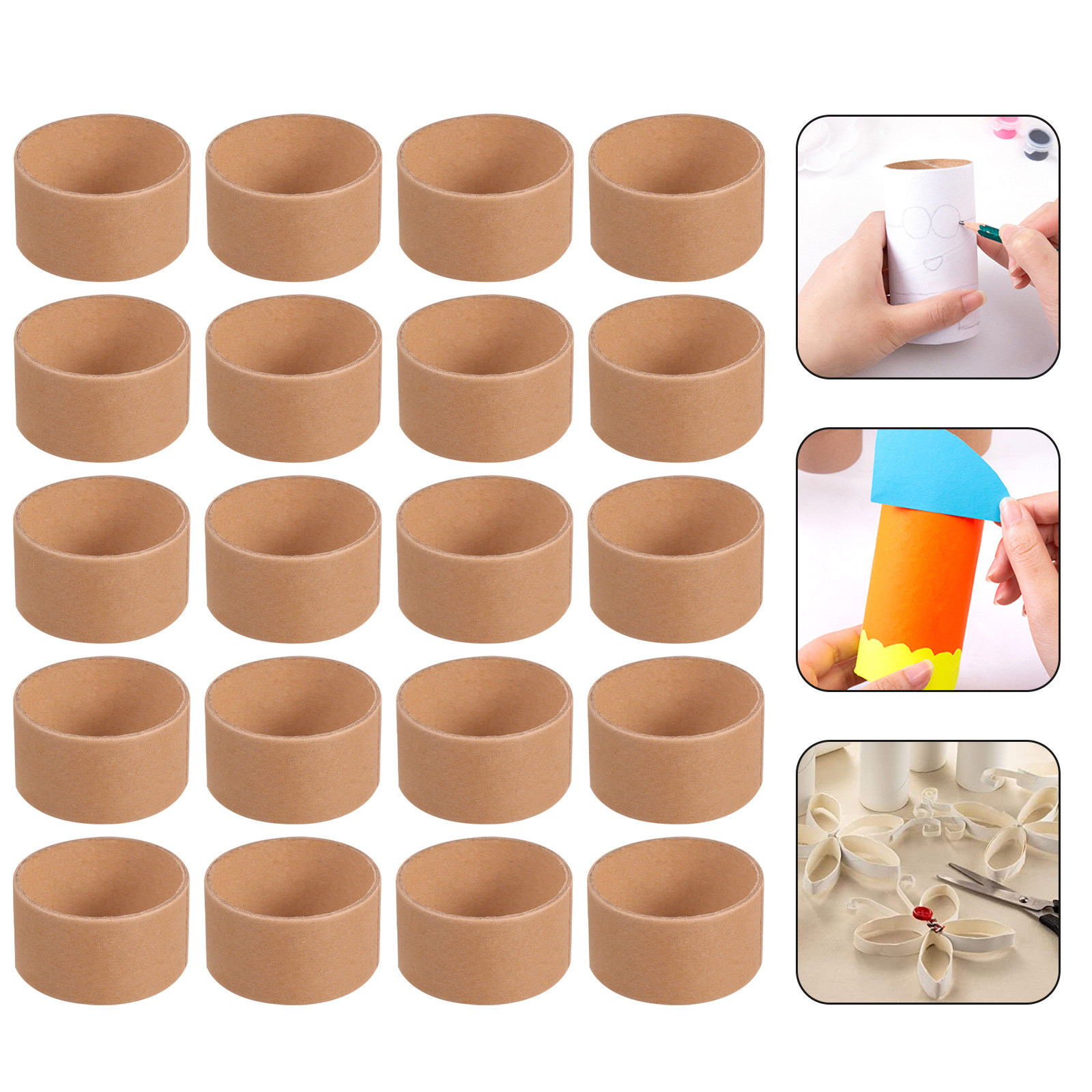 Art Craft In Paper - 20Pcs DIY Craft Paper Rolls Brown