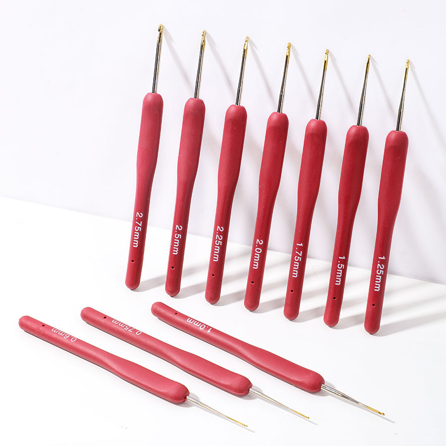 10pcs Red Crochet Set Kit Sili – обзор и цена Crochet Hook Set