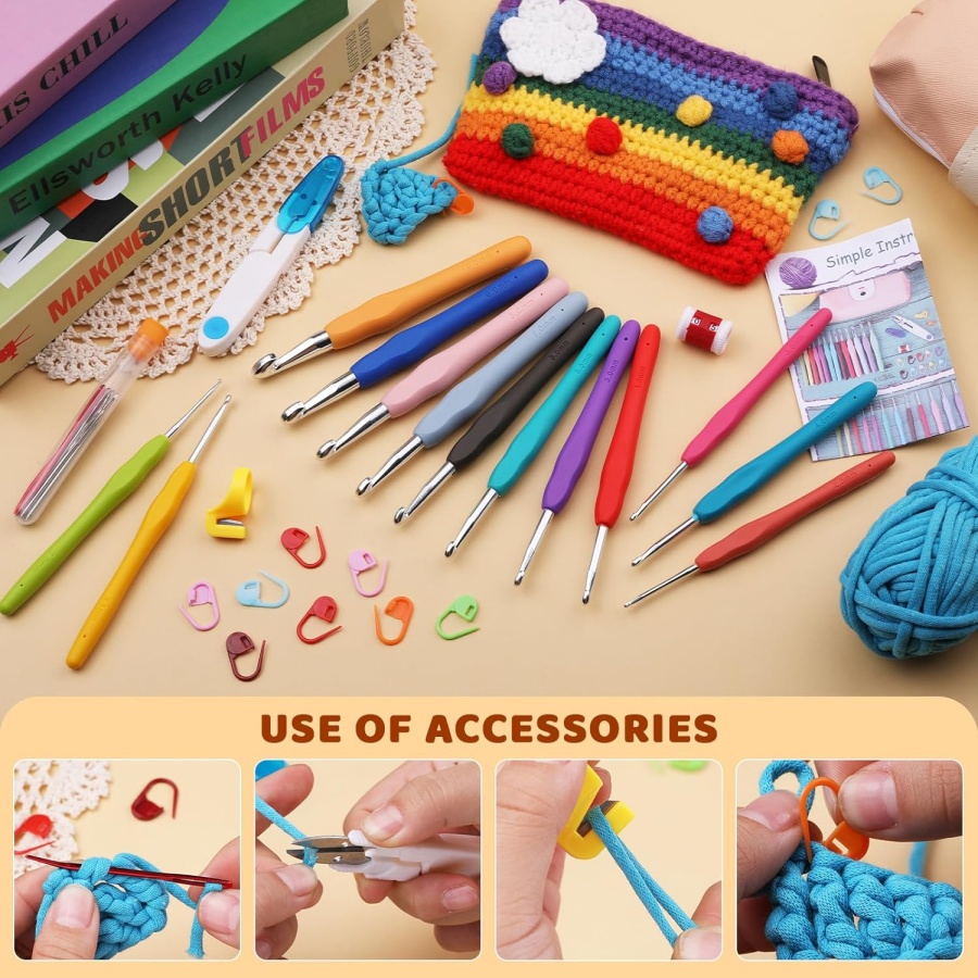 MIUSIE Colorful Crochet Hooks  – обзор и цена Crochet Hook Set