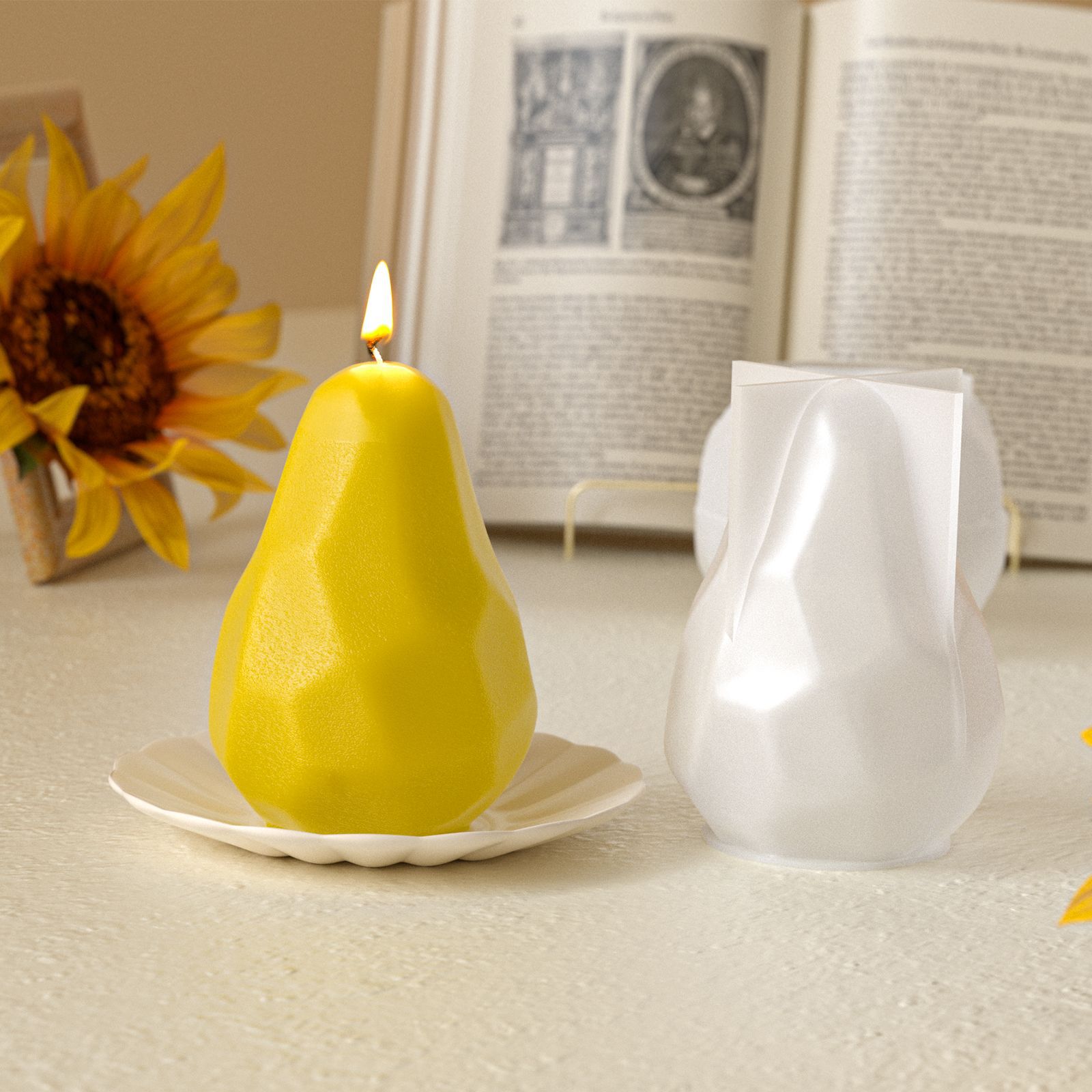Pear Candle Mold Diamond-Cut R – обзор и цена Art And Craft Studio