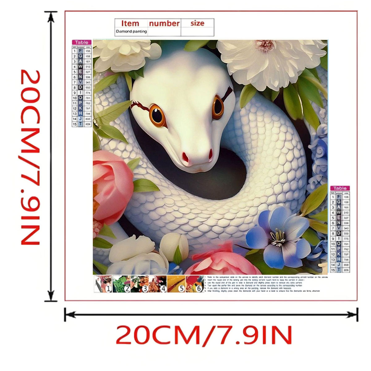 1 set of White Snake Diamond P – обзор и цена Art Craft Animals