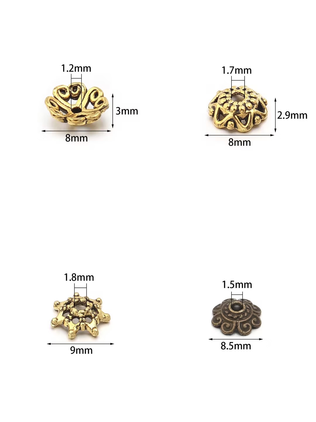100pcs/lot Antique Silver Colo – обзор и цена Art Craft Flower