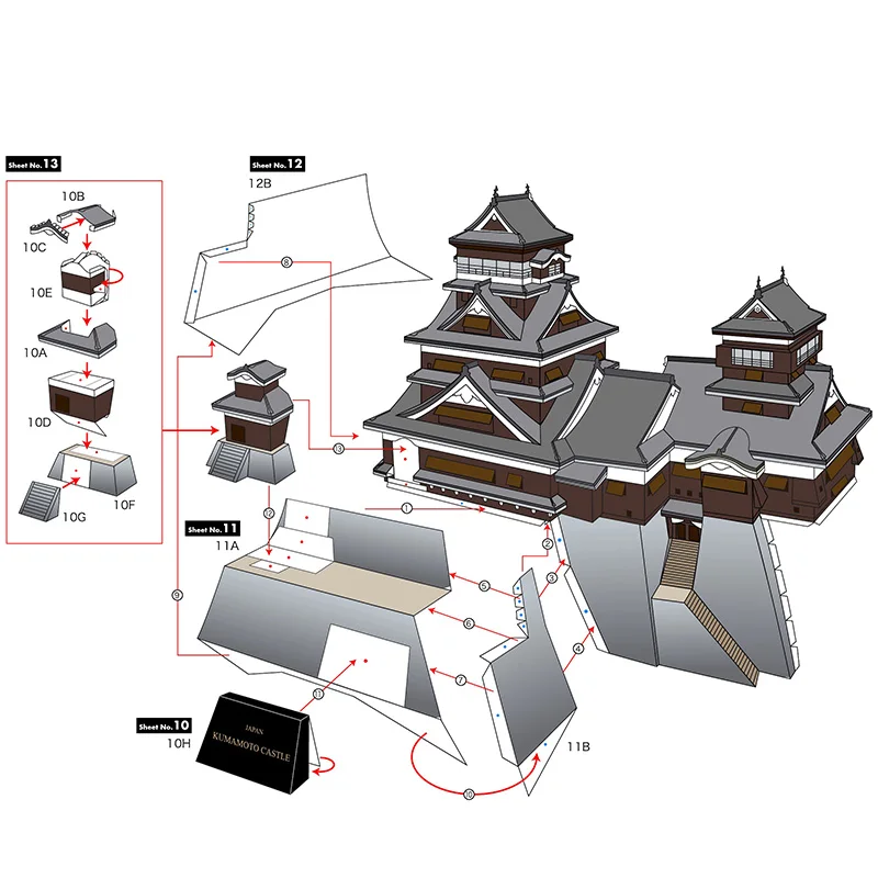 Japan Kumamoto Castle Mini 3D  – обзор и цена Art Craft Building