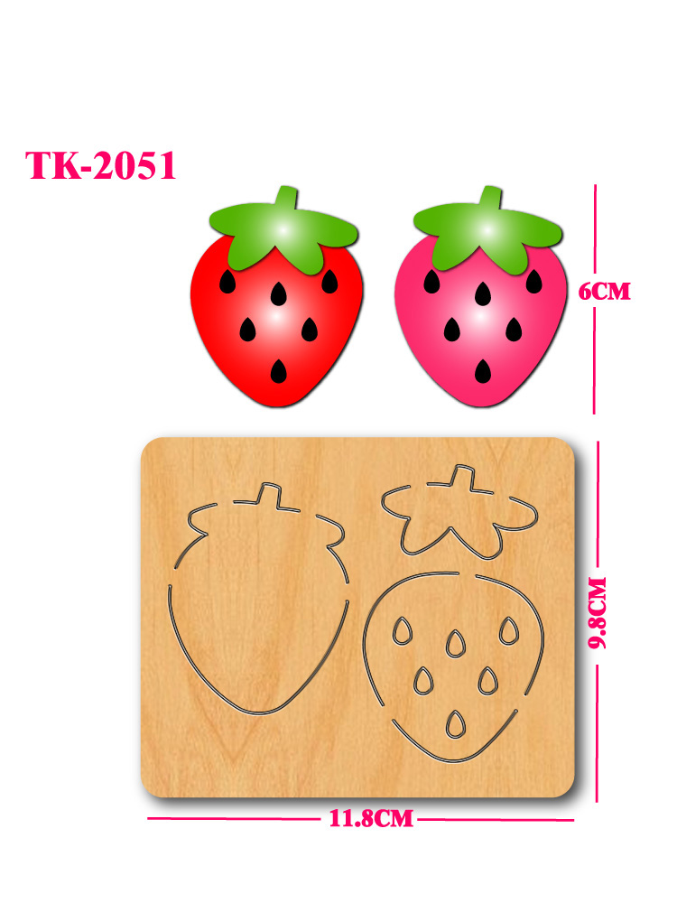Strawberry wooden cutting mold – обзор и цена Art And Craft Exclusives