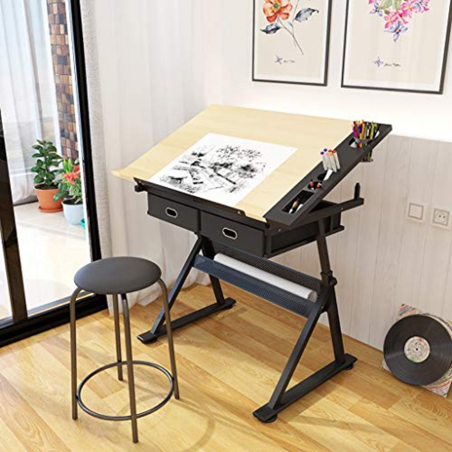 Drafting Table with Storage He – обзор и цена Art Craft Painting