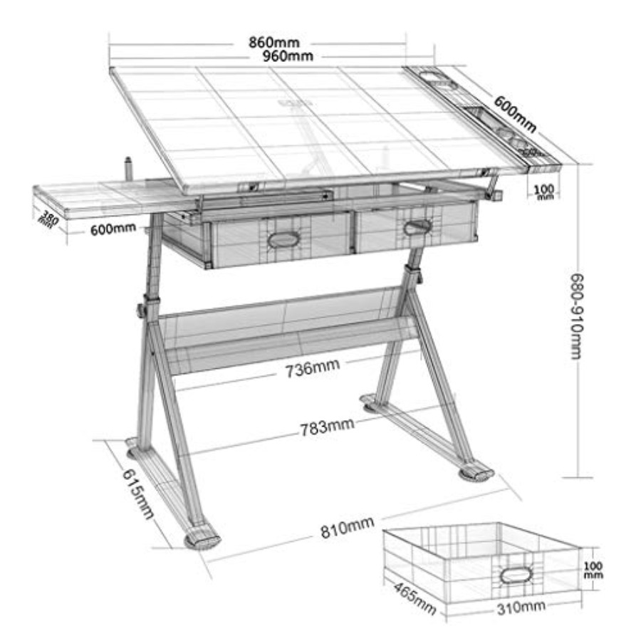 Drafting Table with Storage He – обзор и цена Art Craft Painting