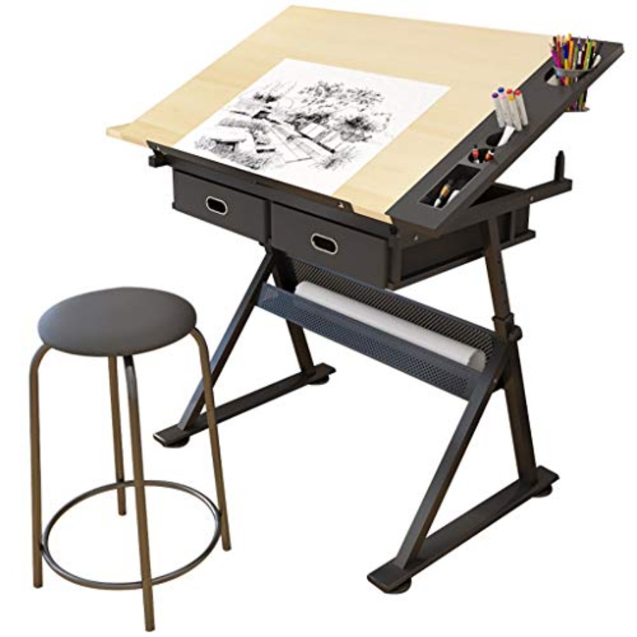 Drafting Table with Storage He – обзор и цена Art Craft Painting
