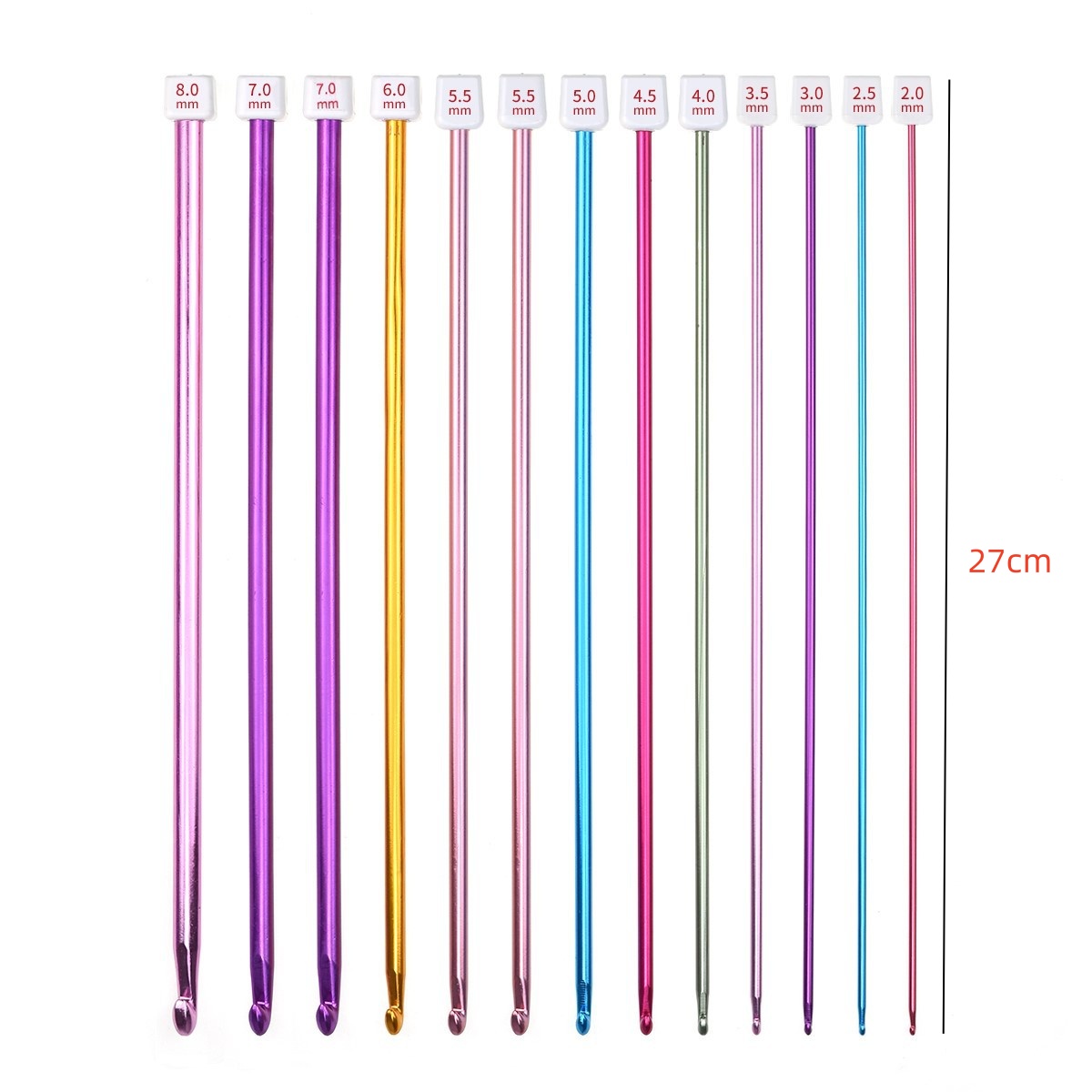 11Pcs/pack Colorful Iron 27cm  – обзор и цена Crochet Hook Set
