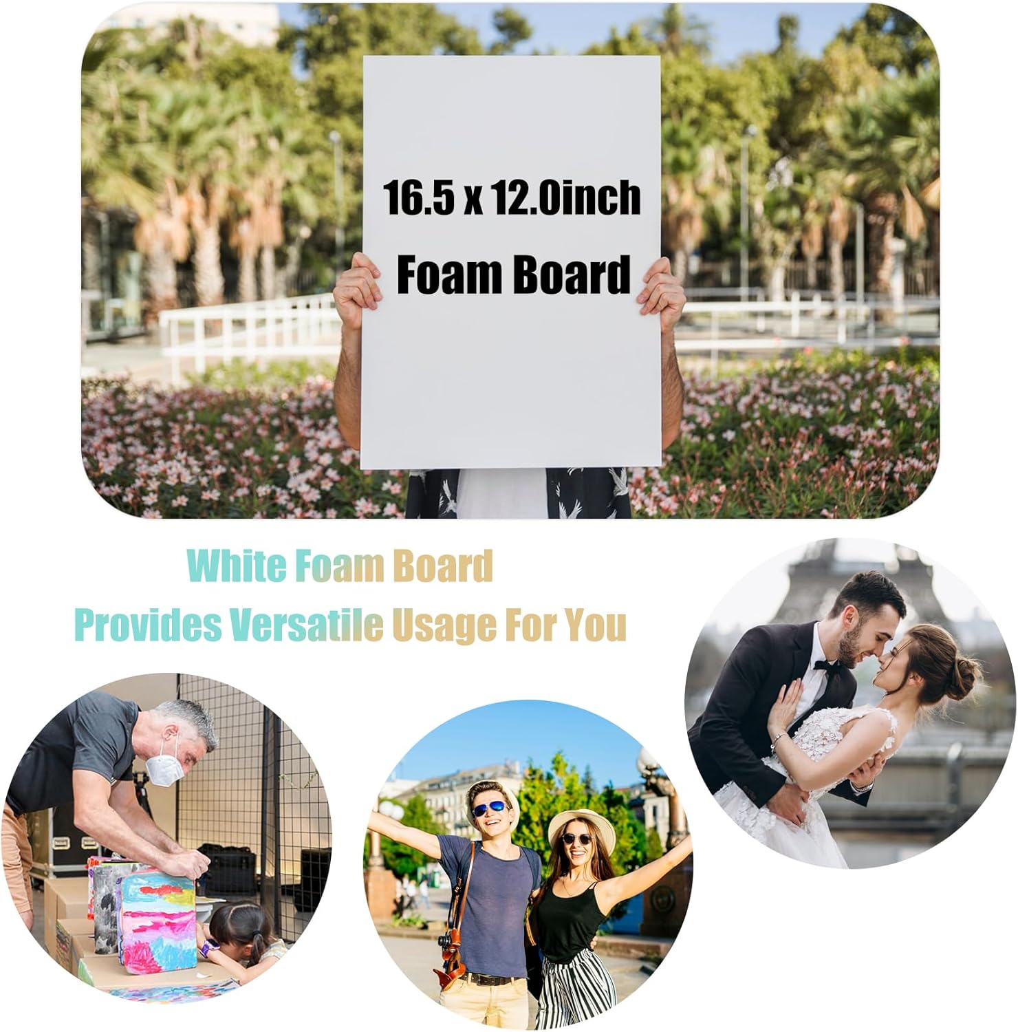20 Pack White Foam Board 12