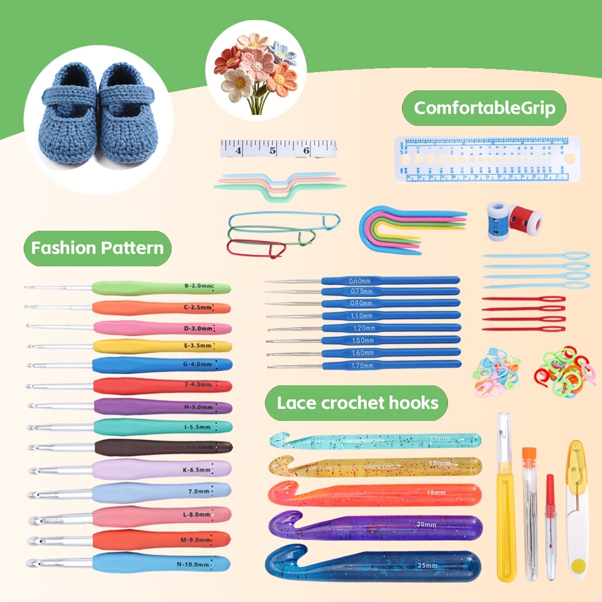 118pcs Crochet Hooks Sets, Erg – обзор и цена Crochet Hook Set