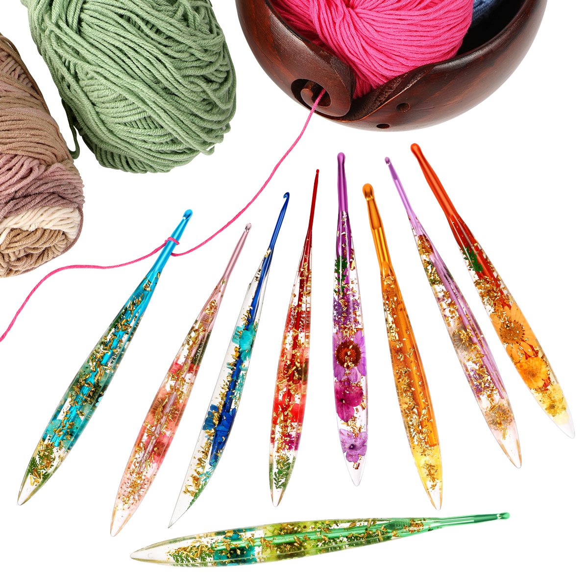9Pcs/1Pc Hot Selling Epoxy Res – обзор и цена Crochet Hook Set