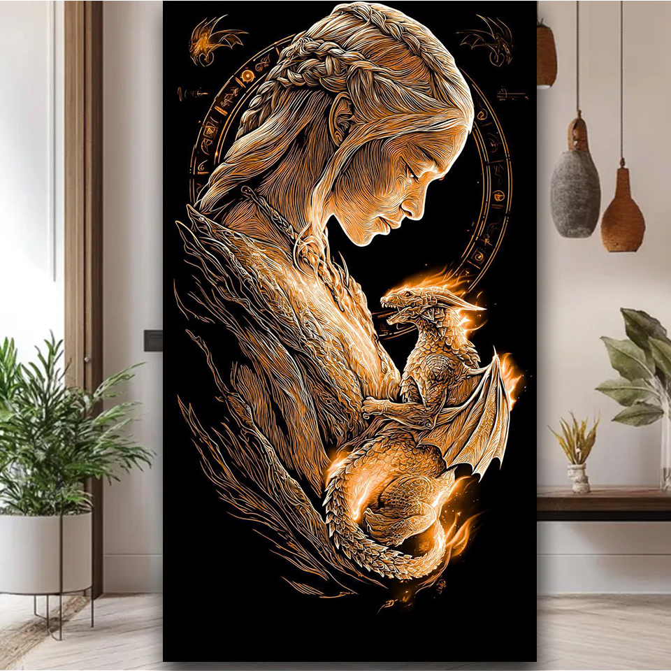 Vibrant Golden Queen and drago – обзор и цена Queen Art Craft