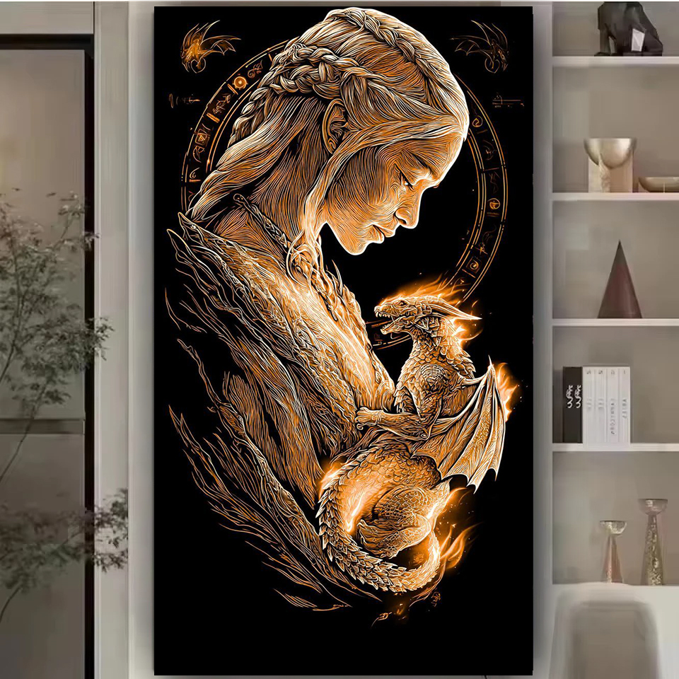 Vibrant Golden Queen and drago – обзор и цена Queen Art Craft