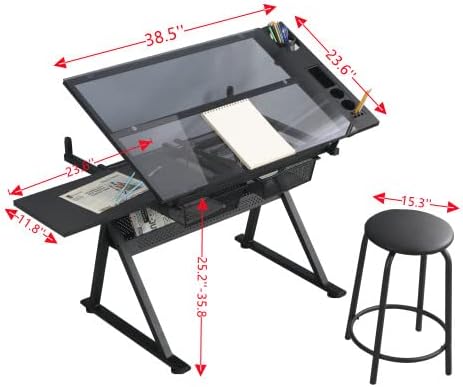 Glass Drafting Table Art Desk  – обзор и цена Art And Craft Studio