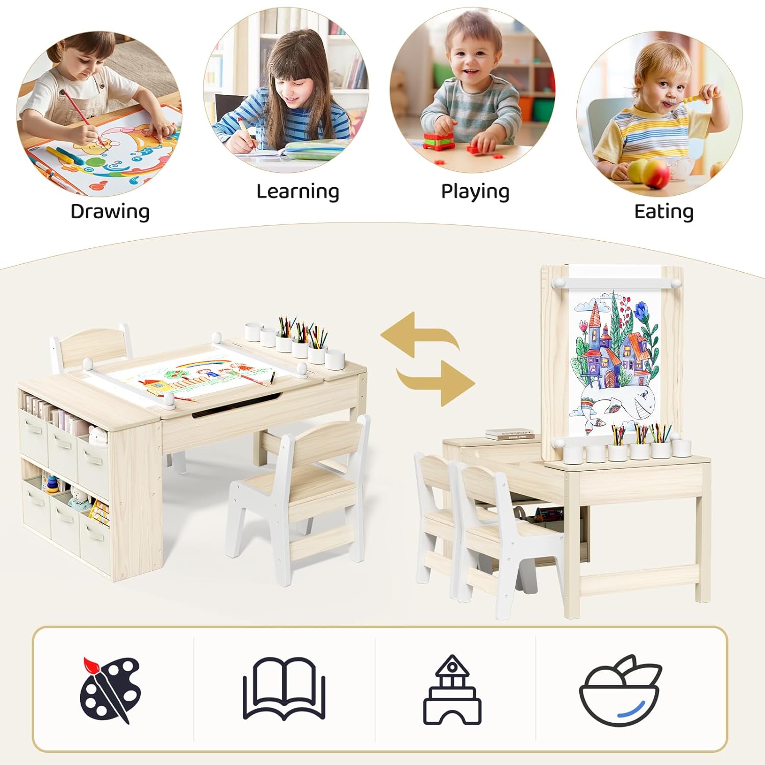3 in 1 Kids Art Table and Chai – обзор и цена School Of Art X Craft