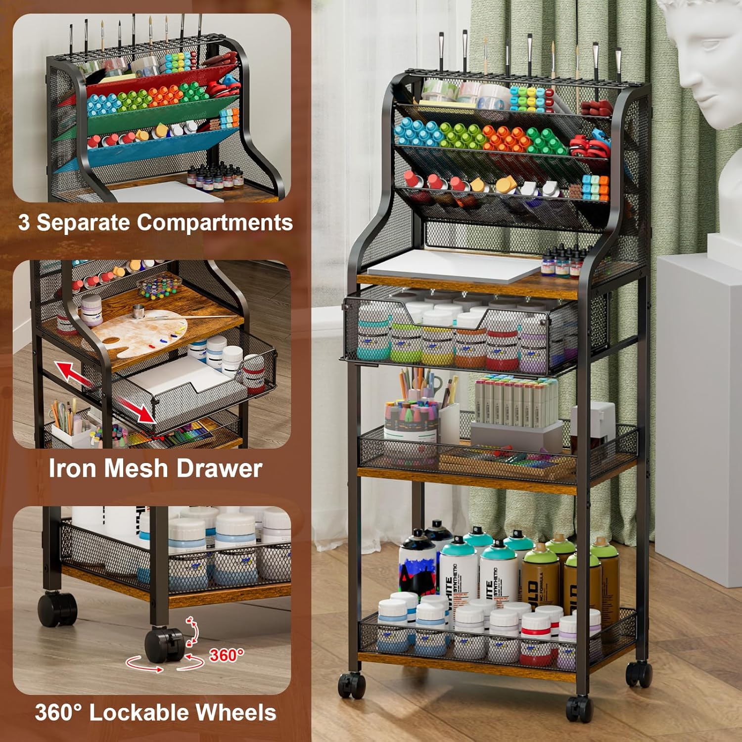 7-Tier Rolling Utility Cart wi – обзор и цена Art And Craft Studio