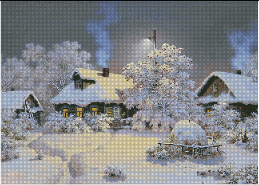 Winter village Embroidery Snow – обзор и цена Art Craft Village
