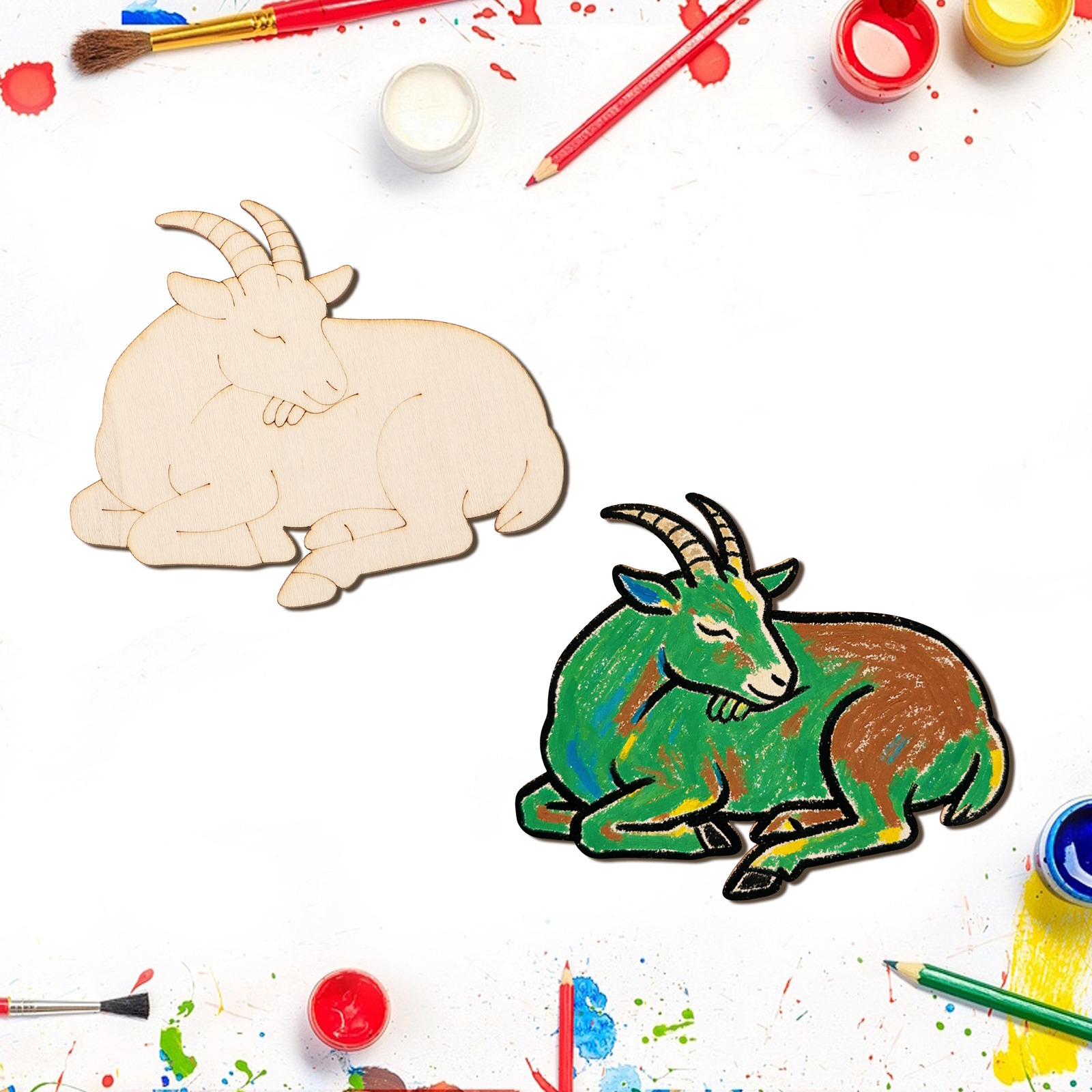 10pcs/set Unfinished Wood Shee – обзор и цена Art Craft Animals